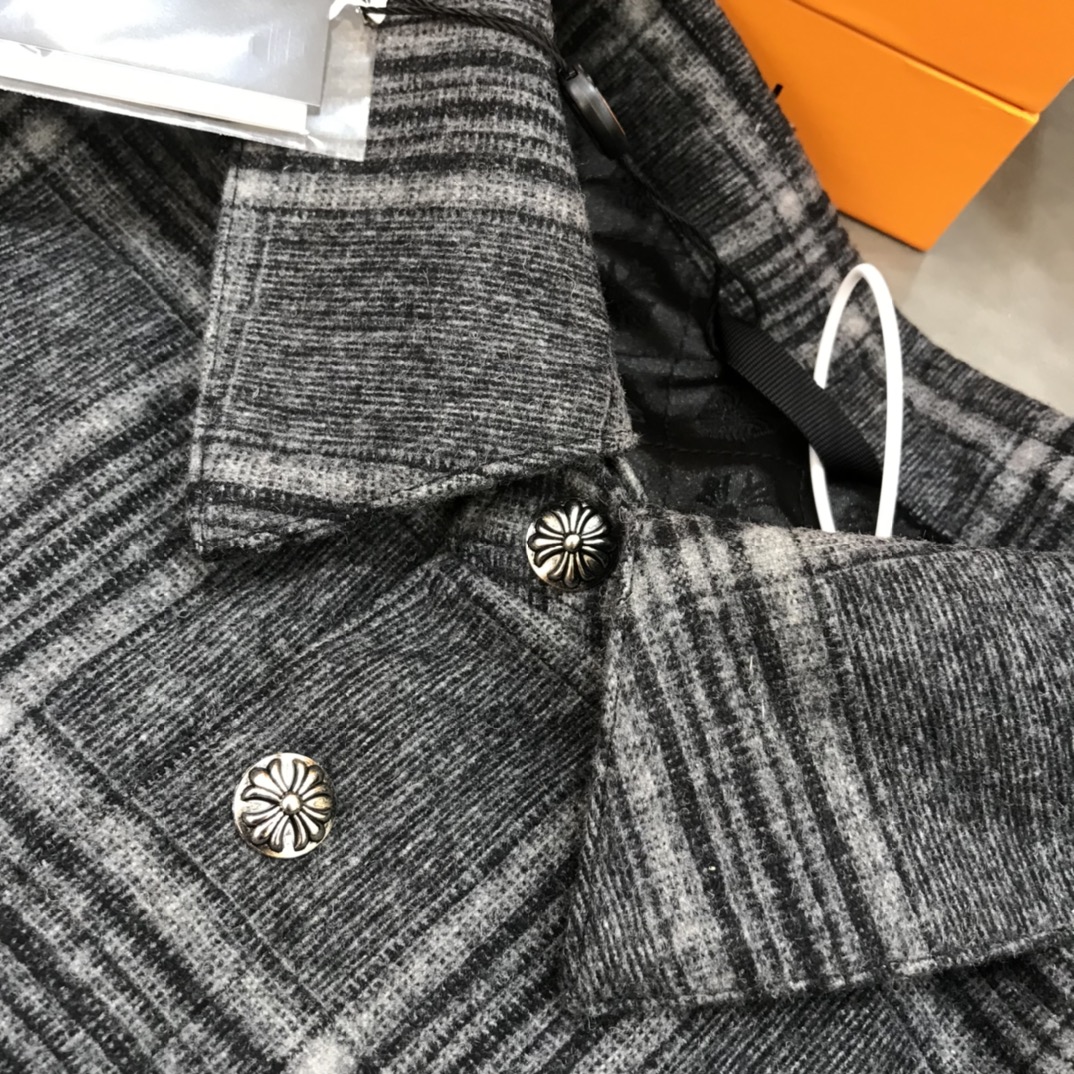 Chrome Hearts Shirt Flannel in Gray