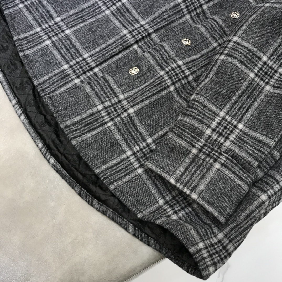 Chrome Hearts Shirt Flannel in Gray