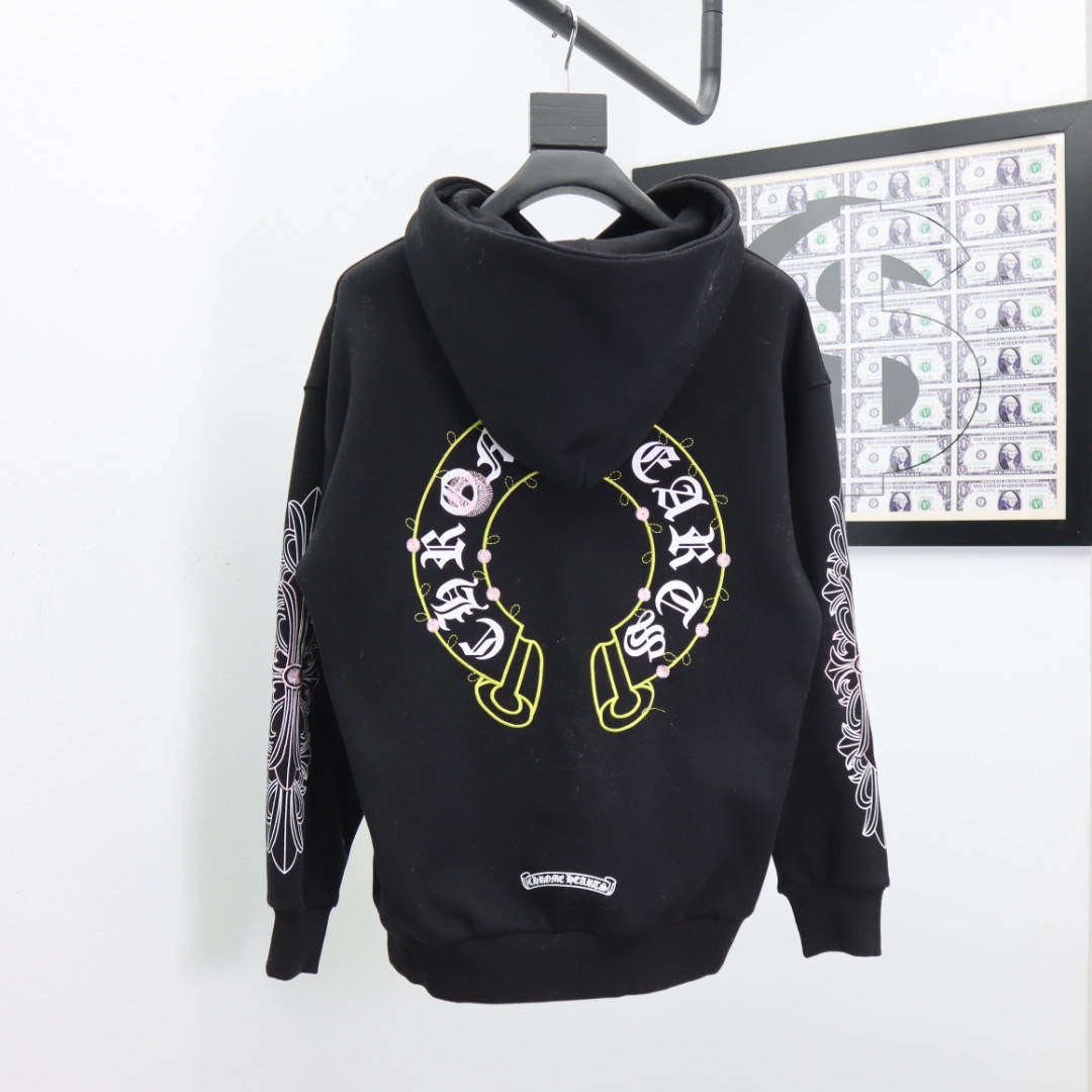 Chrome Hearts Hoodie Vertical Logo in Black