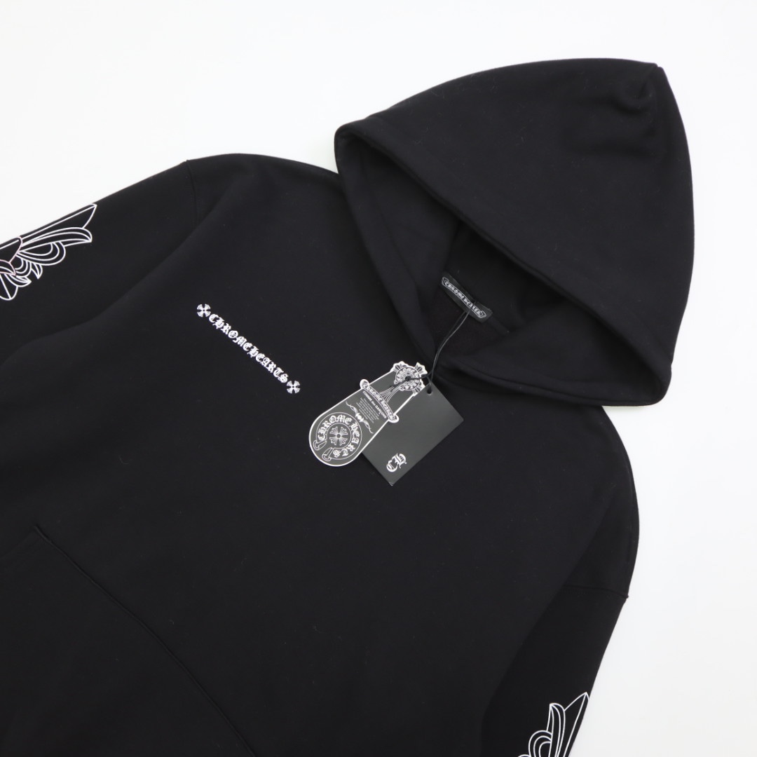 Chrome Hearts Hoodie Vertical Logo in Black