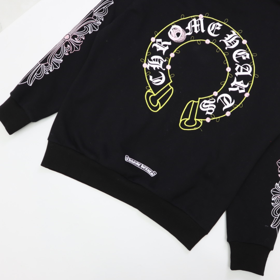 Chrome Hearts Hoodie Vertical Logo in Black