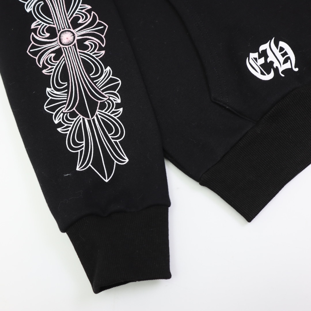 Chrome Hearts Hoodie Vertical Logo in Black