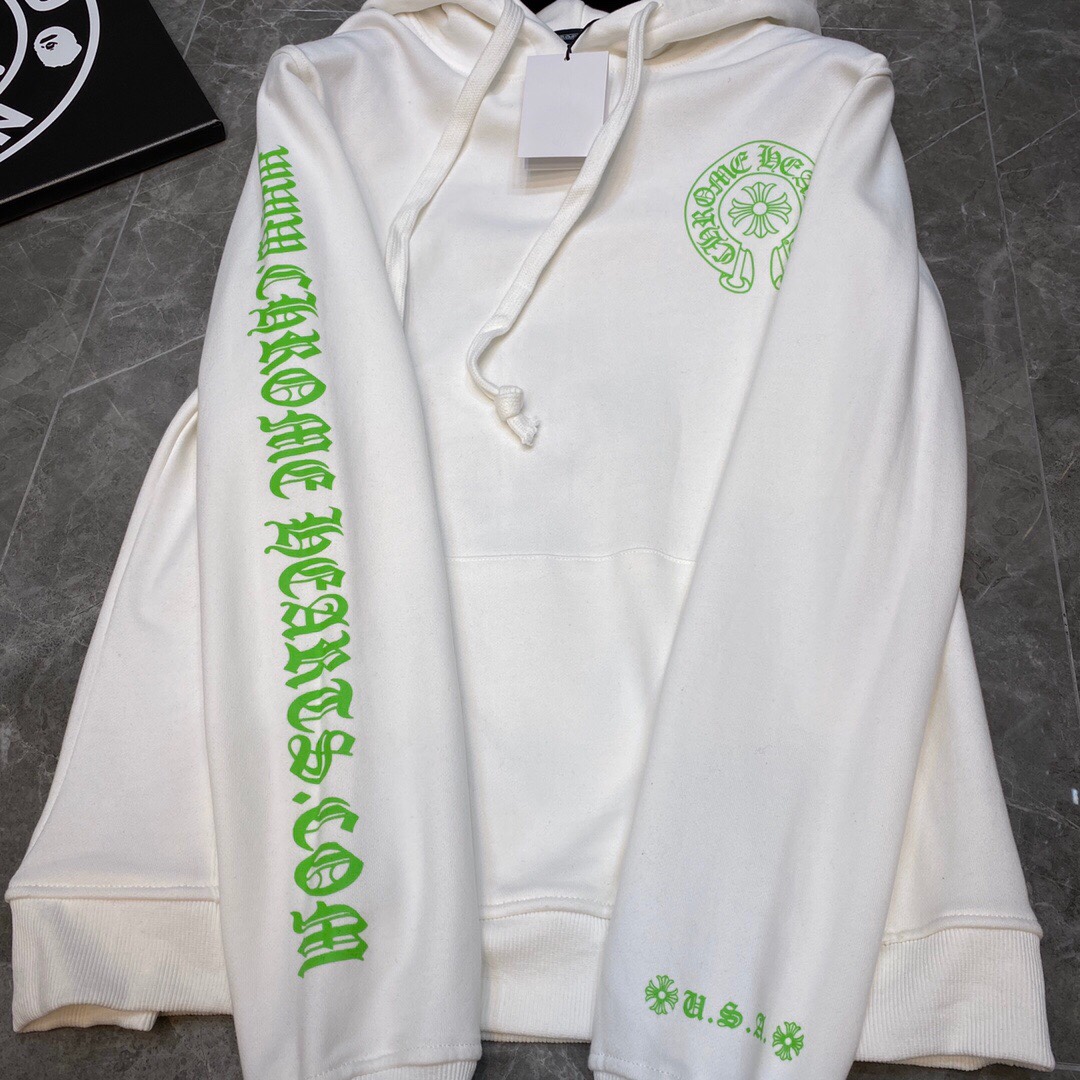 Chrome Hearts Hoodie Horse Shoe Floral in White