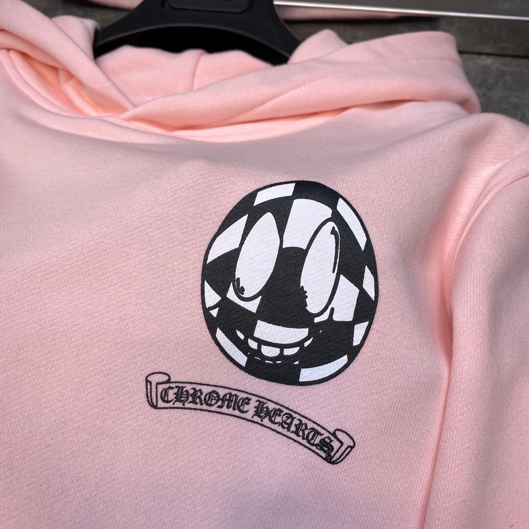 Chrome Hearts Hoodie Horse Shoe Floral in Pink