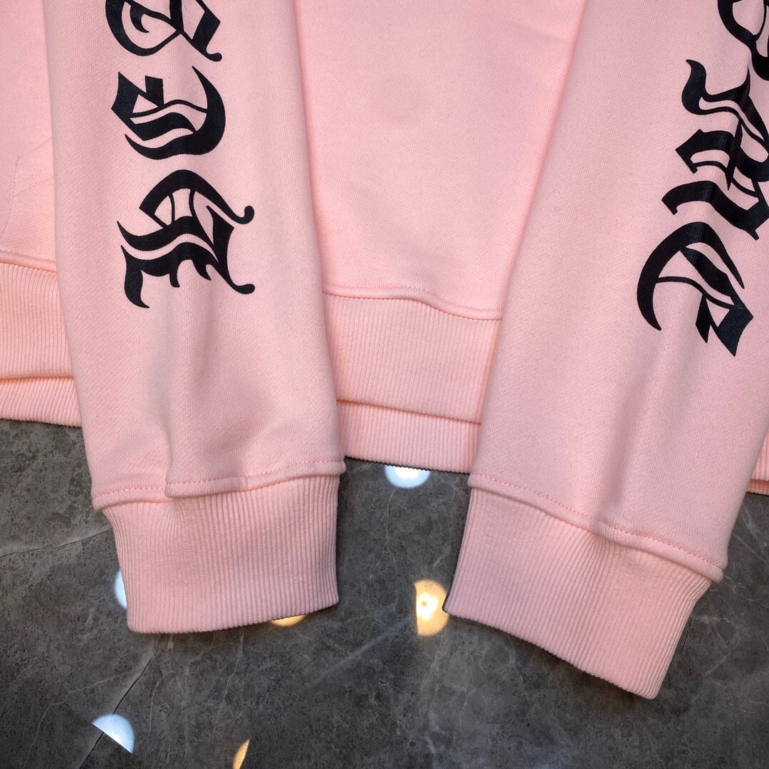 Chrome Hearts Hoodie Horse Shoe Floral in Pink