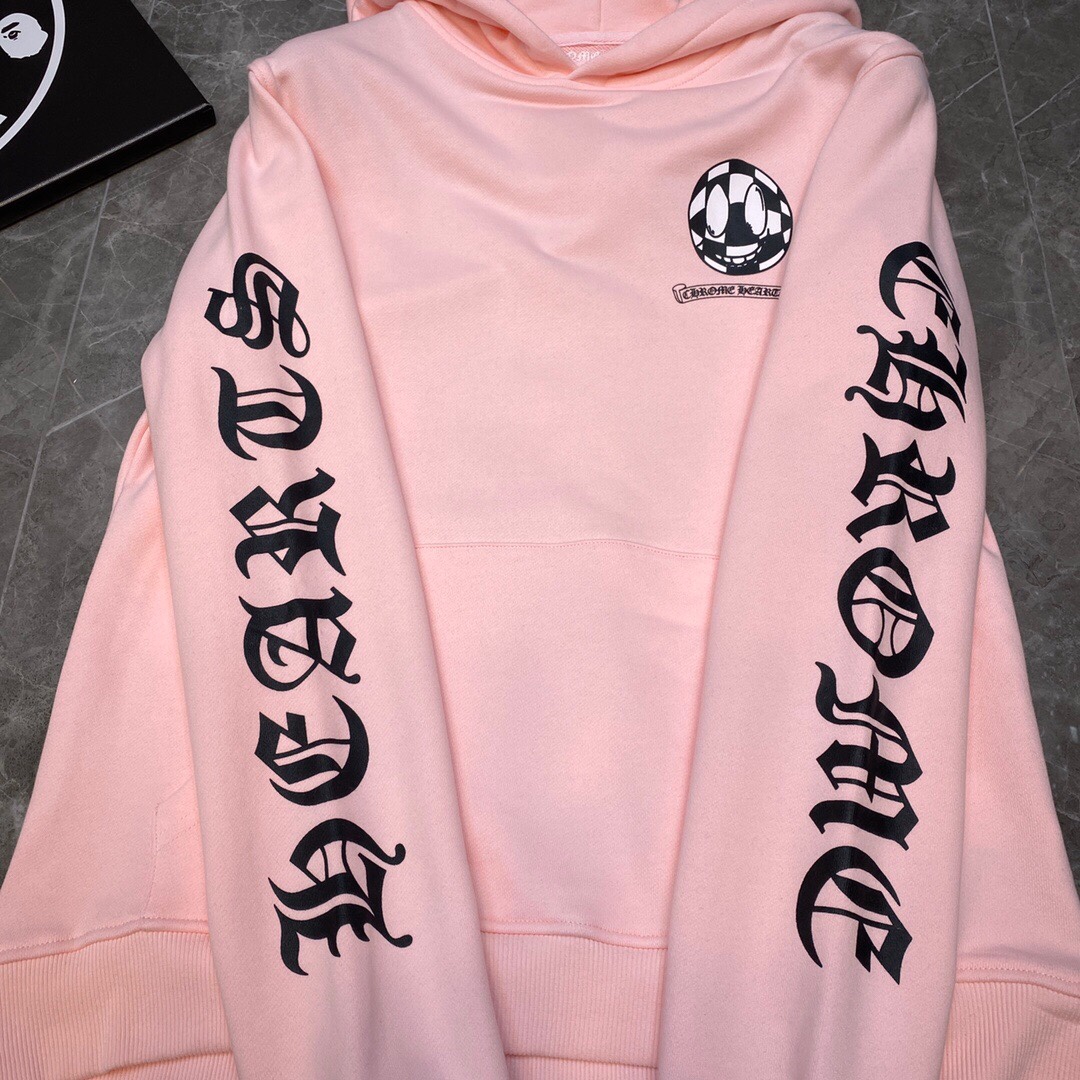 Chrome Hearts Hoodie Horse Shoe Floral in Pink