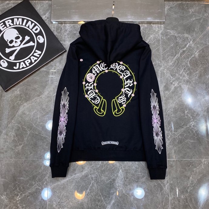 Chrome Hearts Hoodie Floral Cross Zip in White