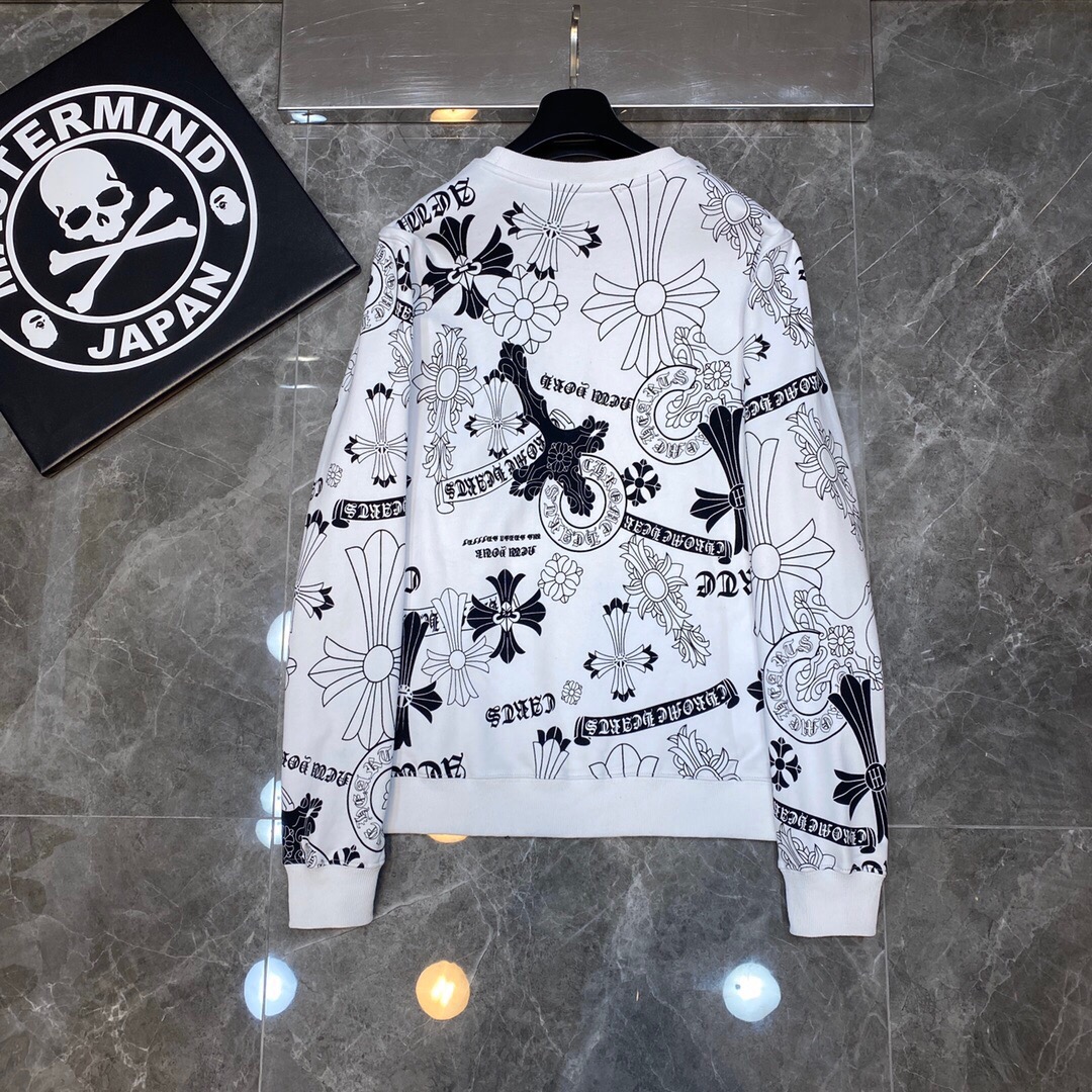 Chrome Hearts Hoodie Black Print in White