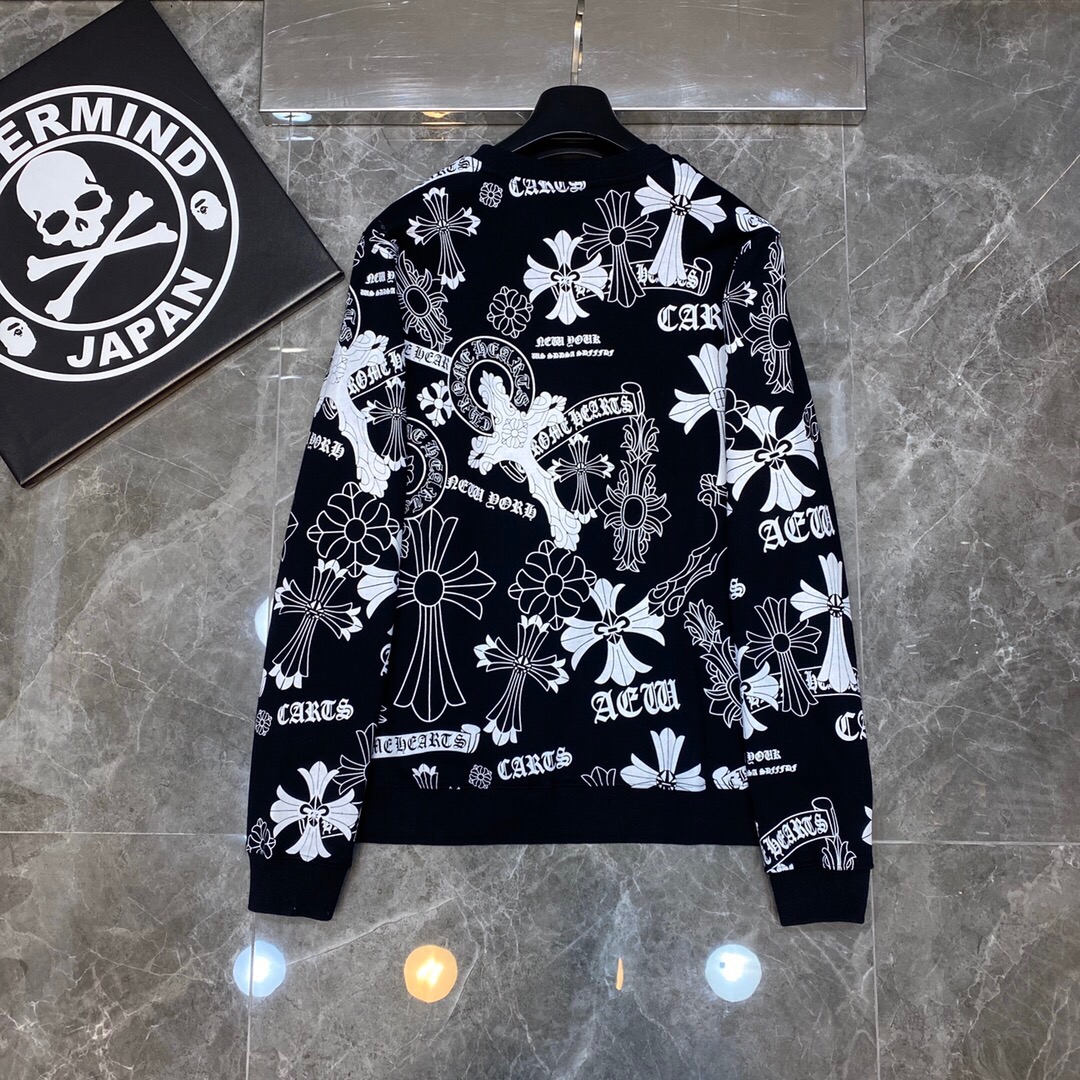 Chrome Hearts Hoodie Black Print in White