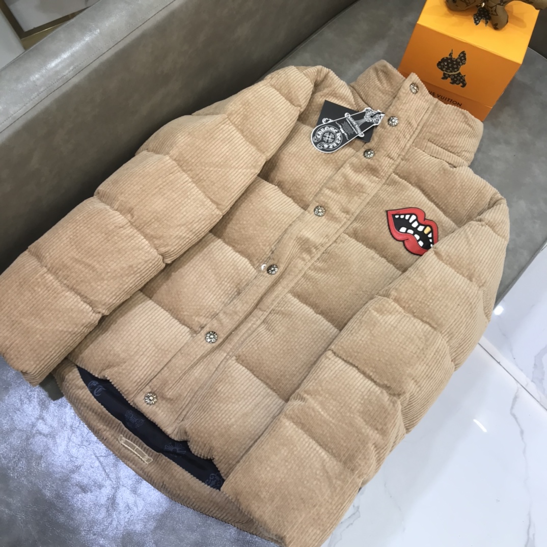 Chrome Hearts Down Jacket Puffer in Brown