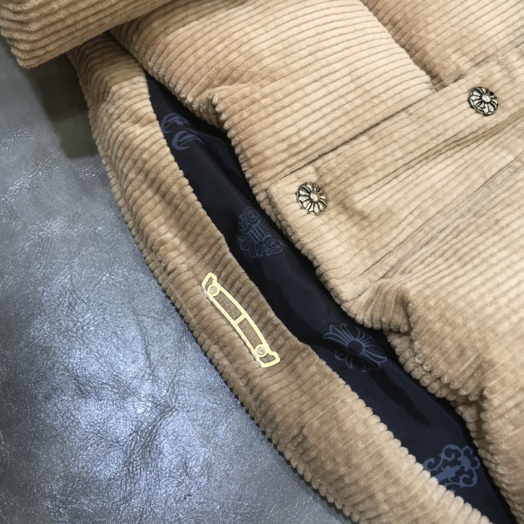 Chrome Hearts Down Jacket Puffer in Brown