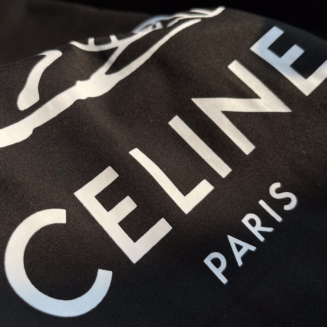 Celine T-shirt Cotton in Black