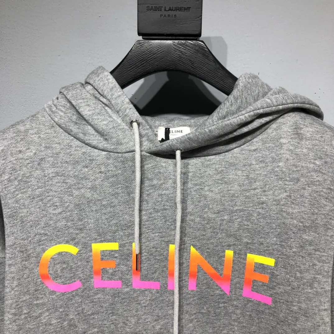 CELINE 2022FW fashion hoodies in grey