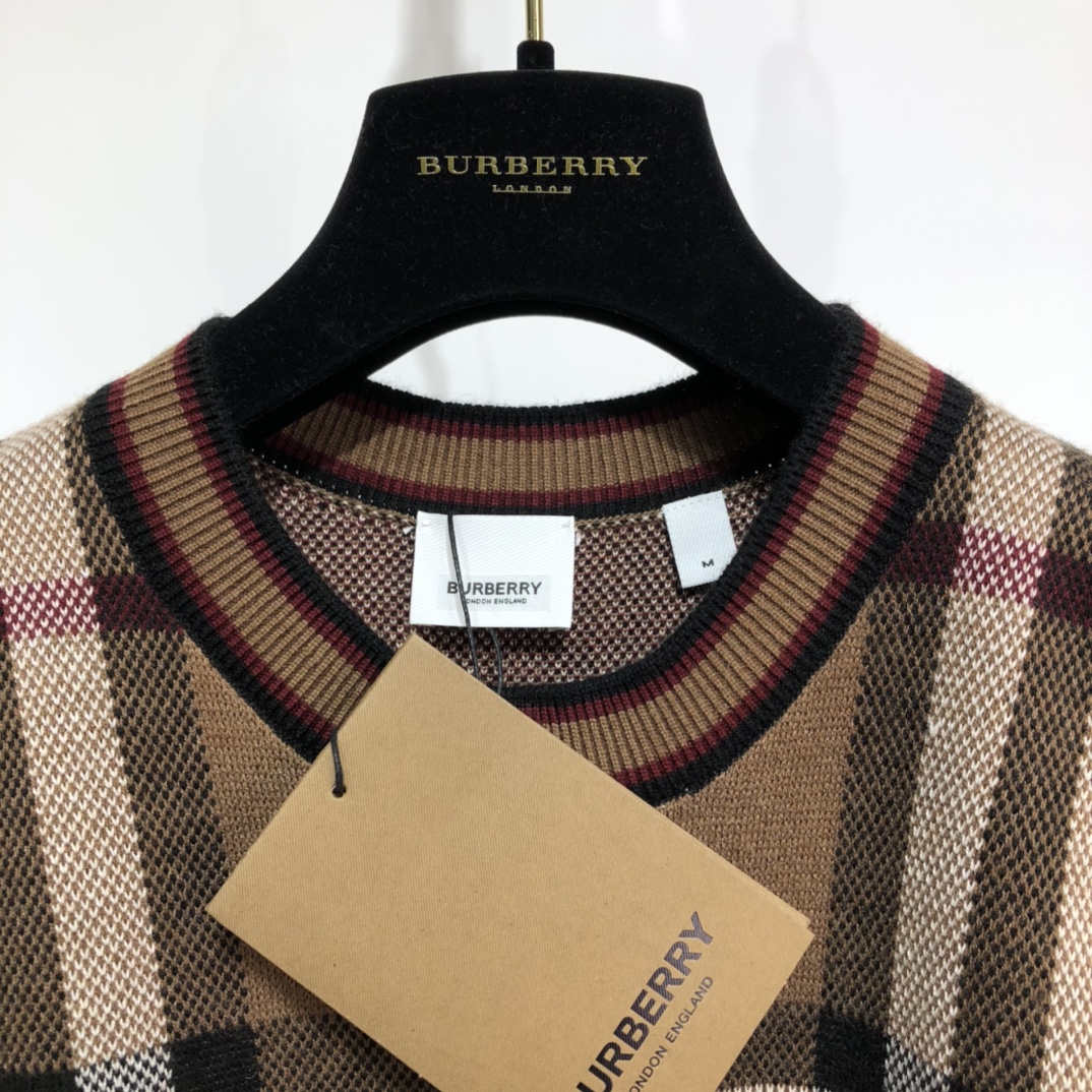 Burberry Sweatshirt Check Cashmere Jacquard