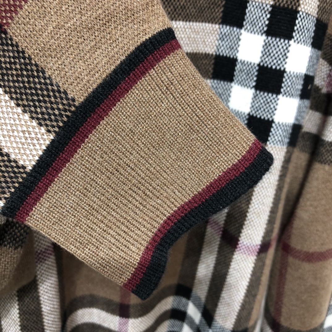 Burberry Sweatshirt Check Cashmere Jacquard