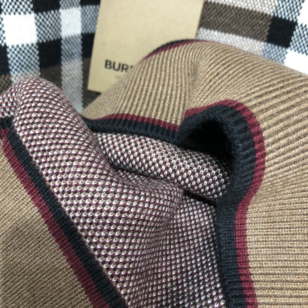 Burberry Sweatshirt Check Cashmere Jacquard