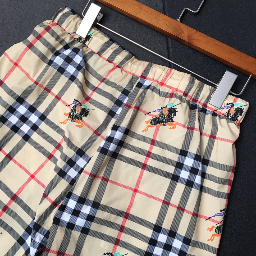 Burberry Shorts Check Drawcord Swim in Brown