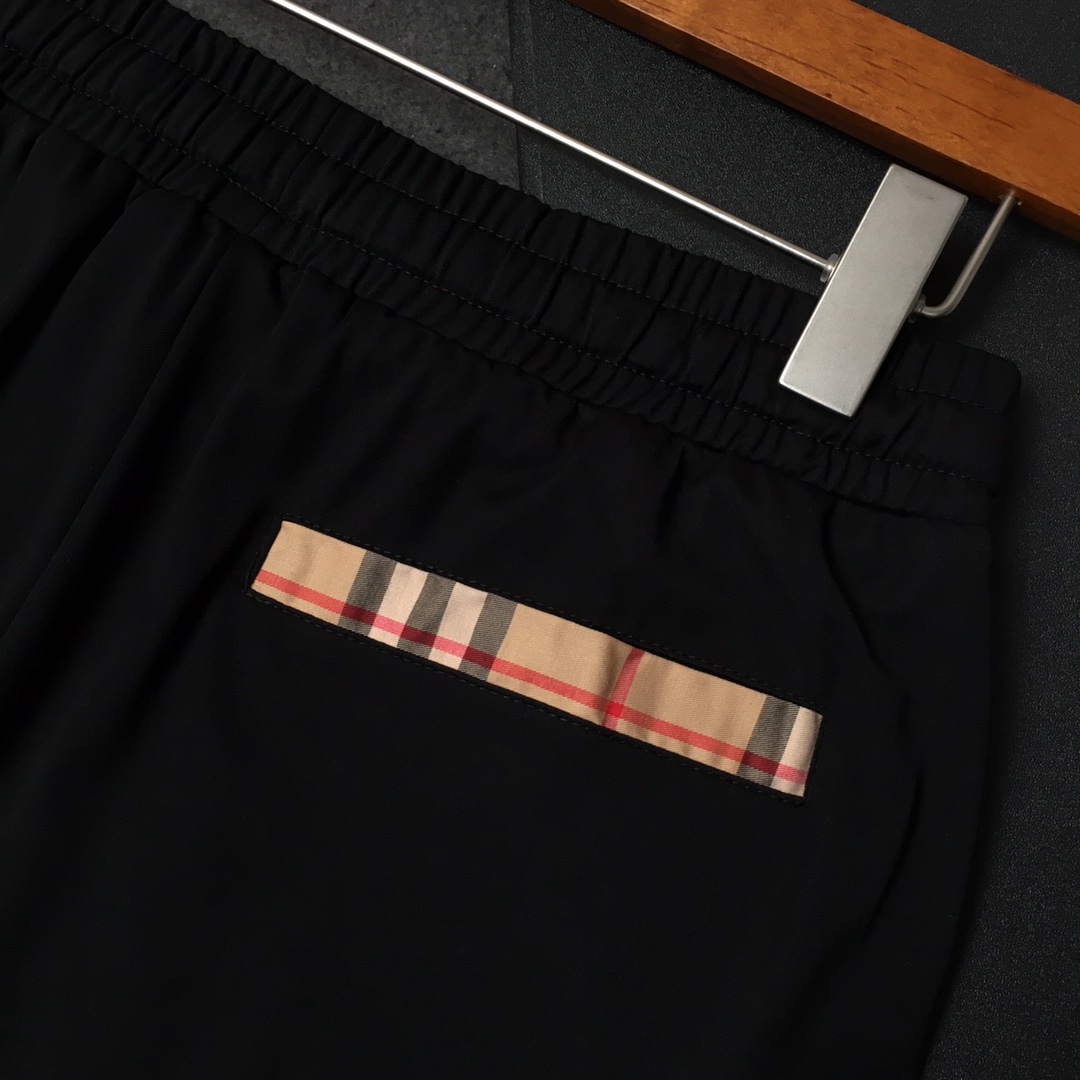 Burberry Shorts Check Drawcord Swim in Black