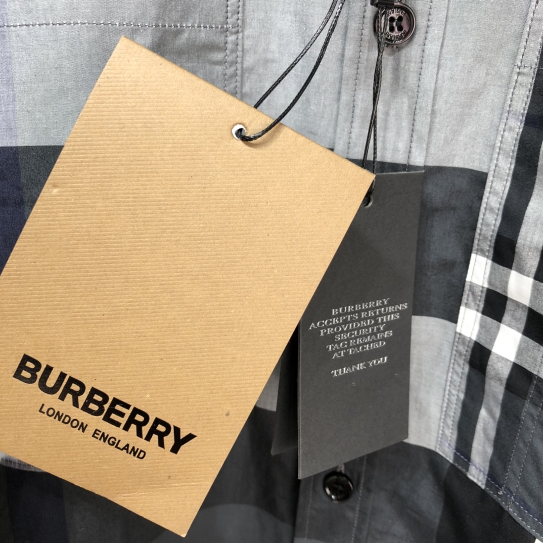 Burberry Shirt Short-sleeve Poplin in Gray