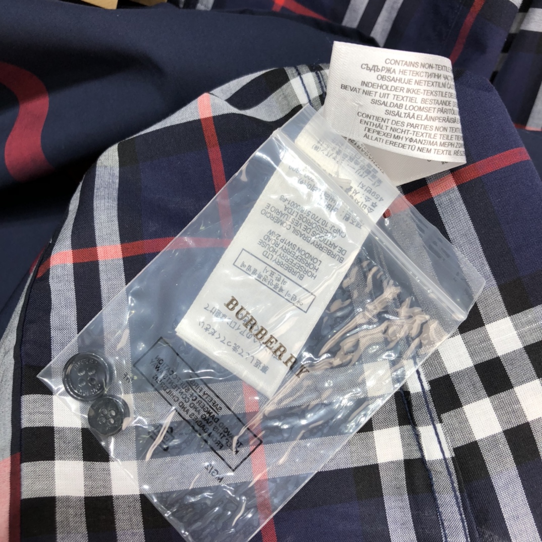 Burberry Shirt Short-sleeve Poplin in Blue