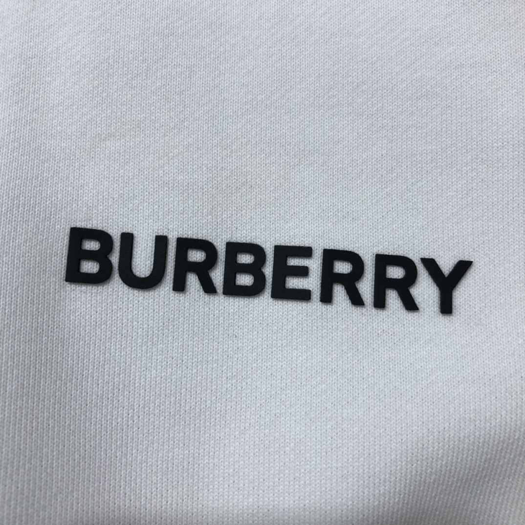 Burberry Hoodie Monogram Print Cotton in White