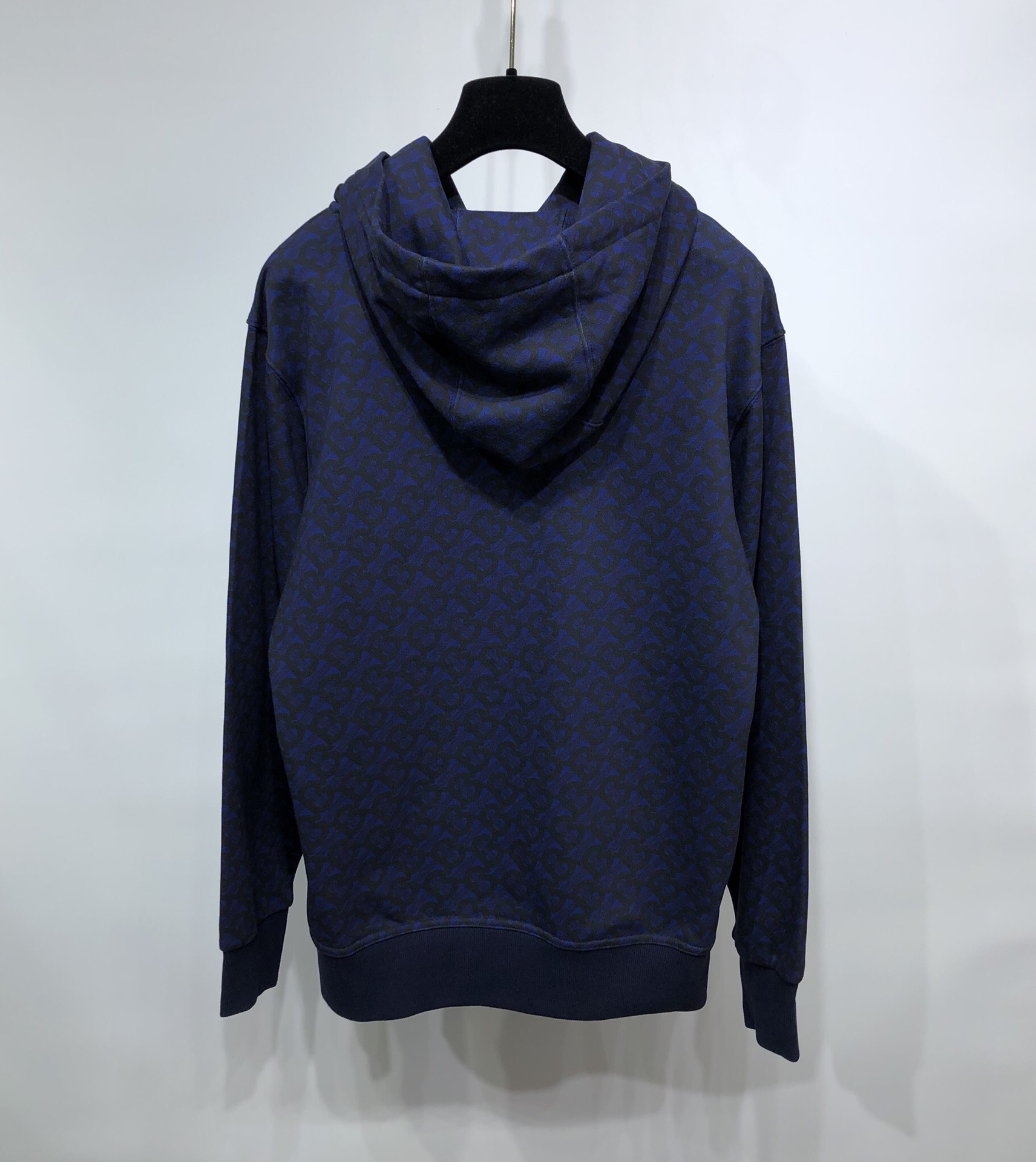 Burberry Hoodie Monogram Print Cotton in Blue