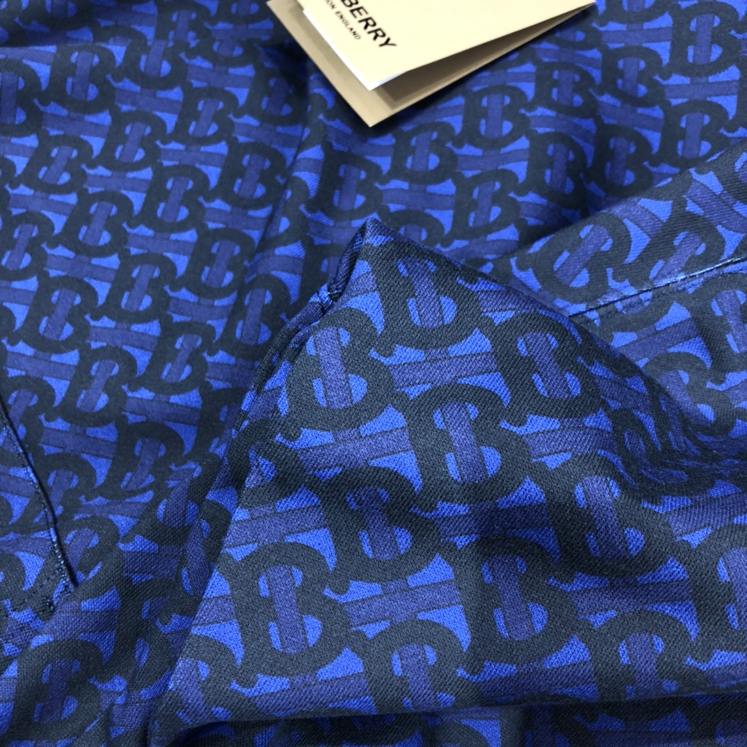 Burberry Hoodie Monogram Print Cotton in Blue