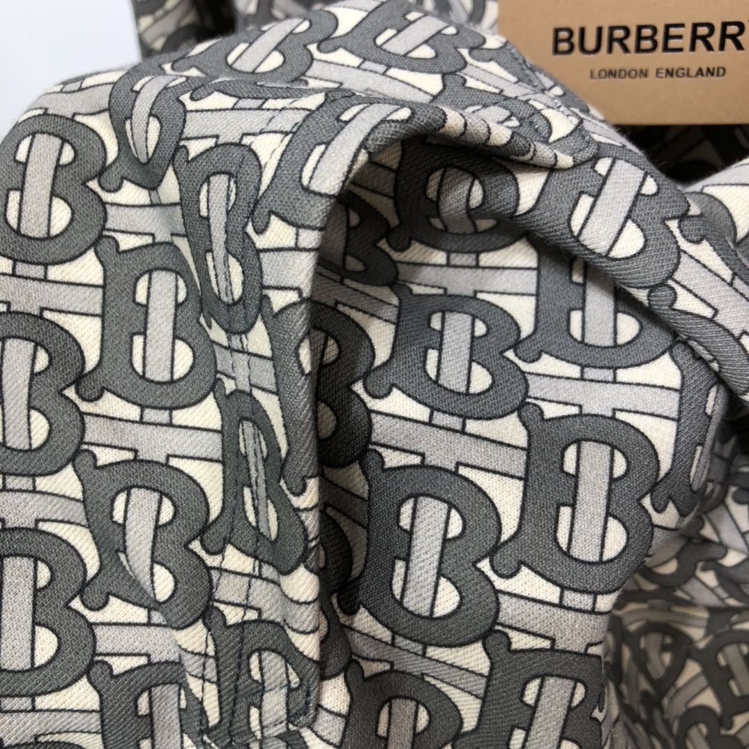 Burberry Hoodie Monogram Print Cotton in Black