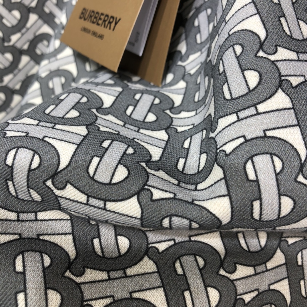 Burberry Hoodie Monogram Print Cotton in Black