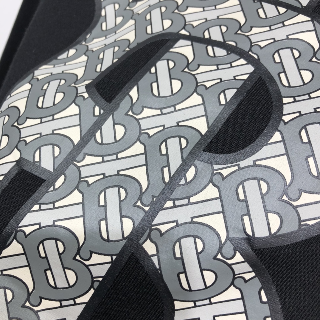 Burberry Hoodie Monogram Print Cotton in Black