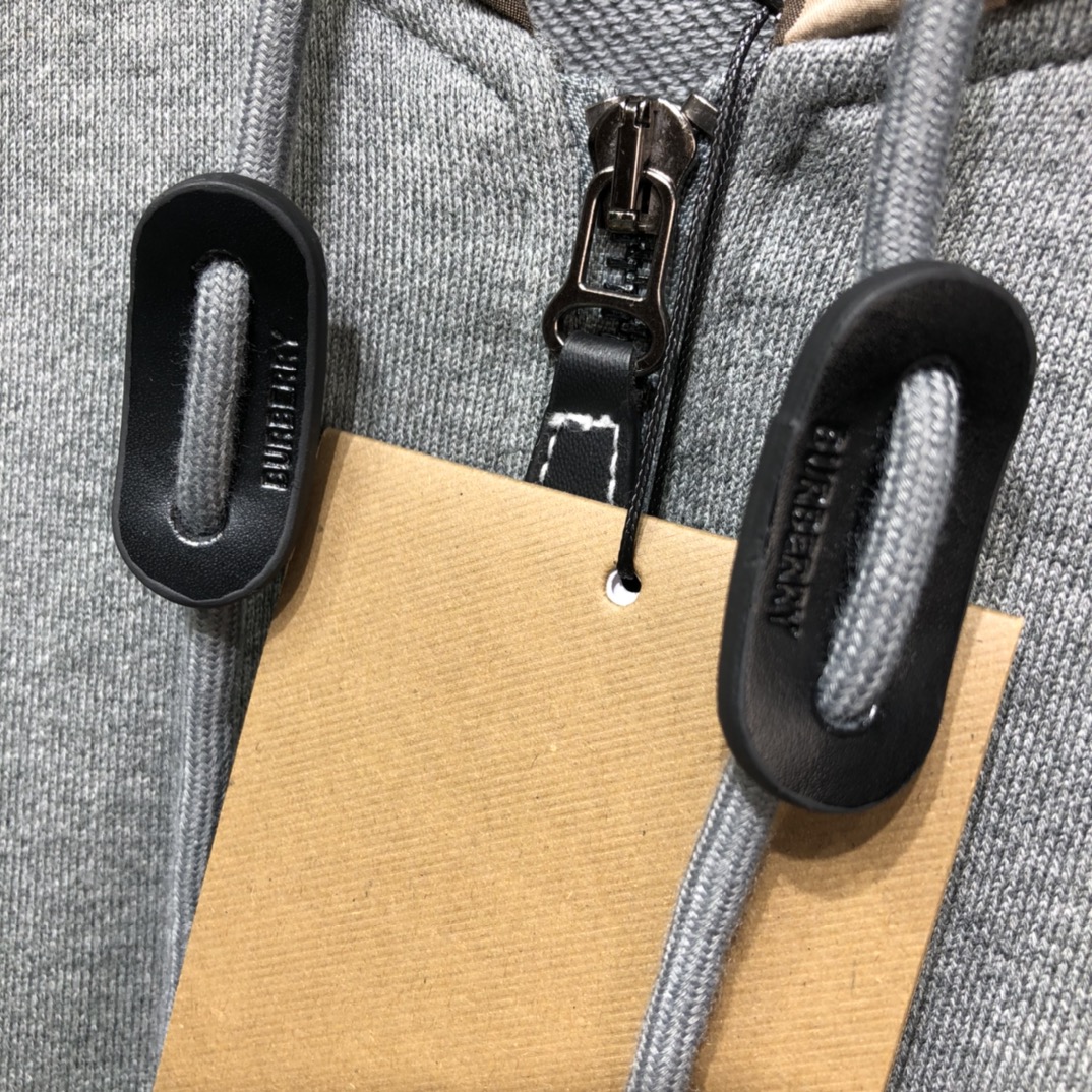 Burberry Hoodie Check Hood Cotton Blend