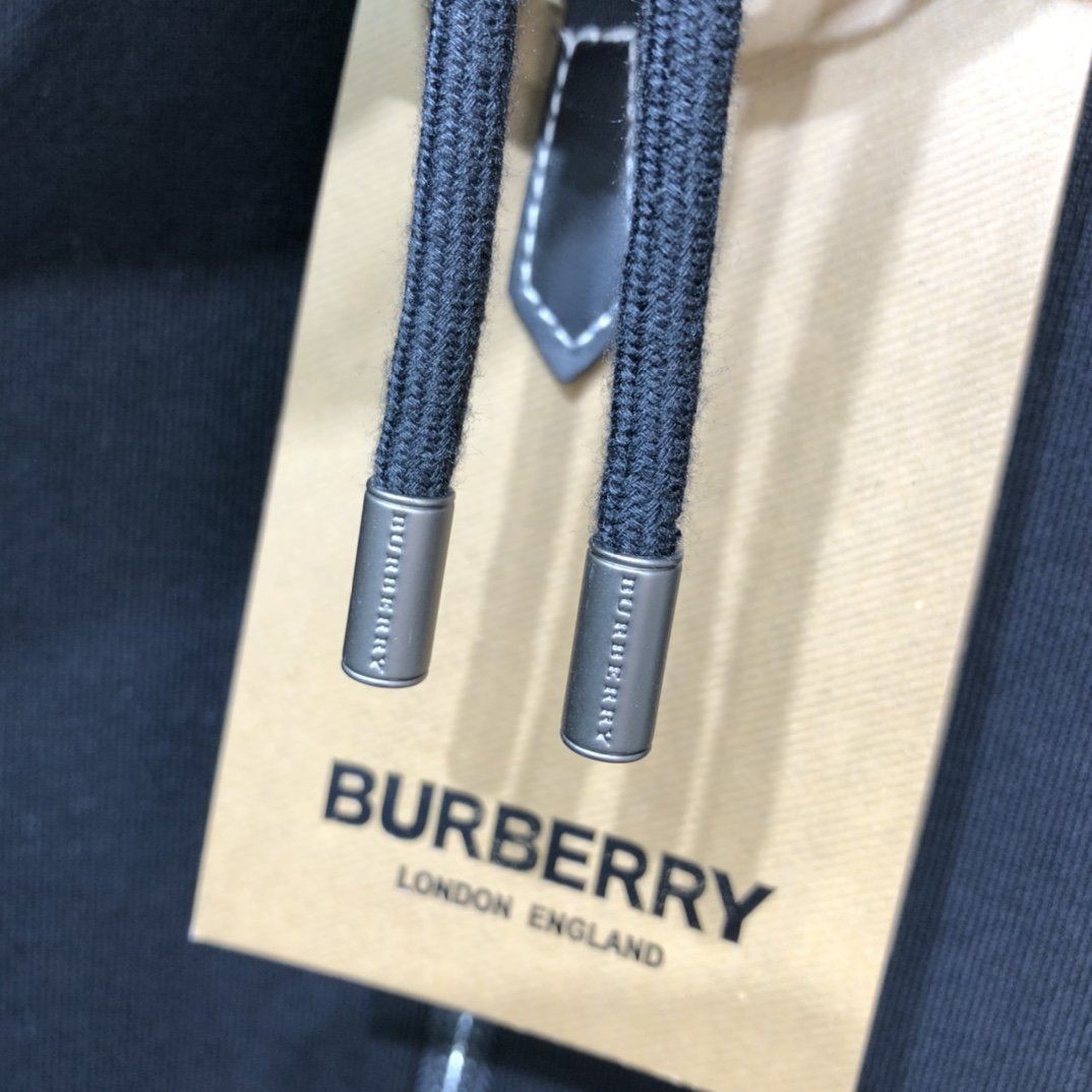 Burberry Hoodie Check Hood Cotton Blend