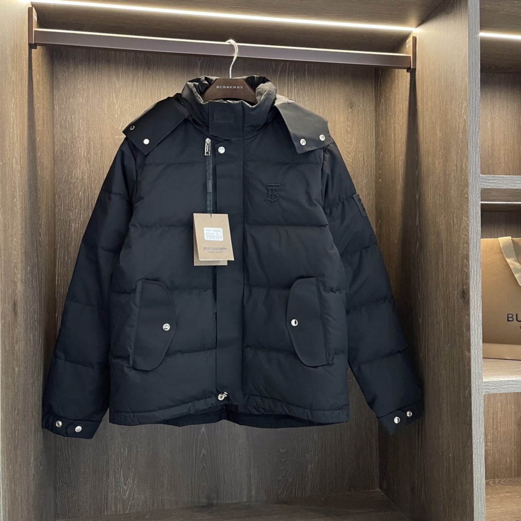 Burberry Down Jacket in Black and Khaki