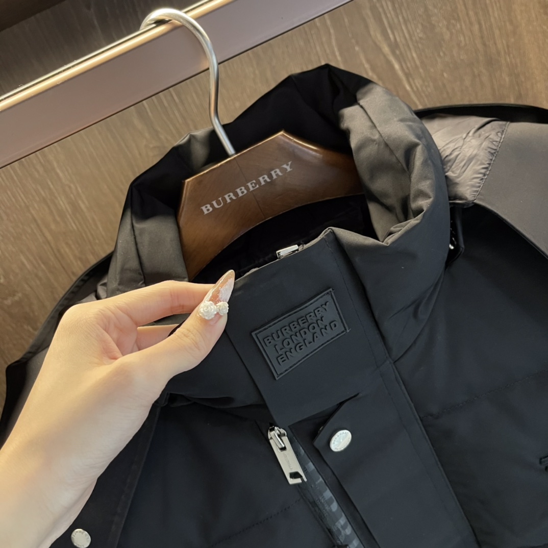 Burberry Down Jacket in Black and Khaki