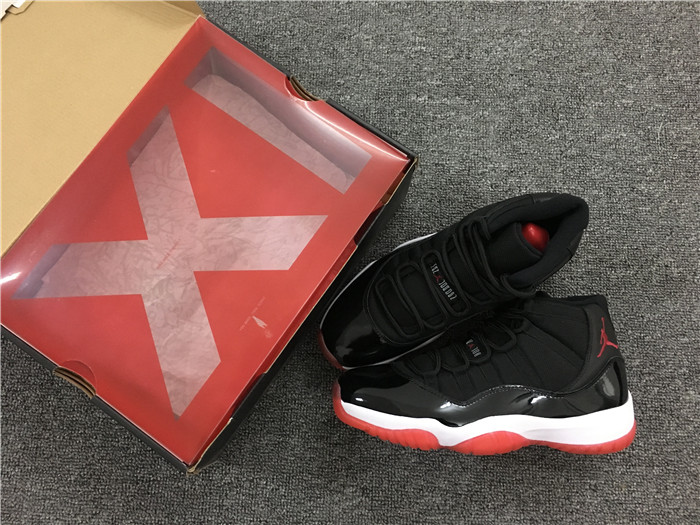 Ua Air Jordan 11 (Xi) Bred 2012 Black White Red Shoes For Men BB2309B655A1