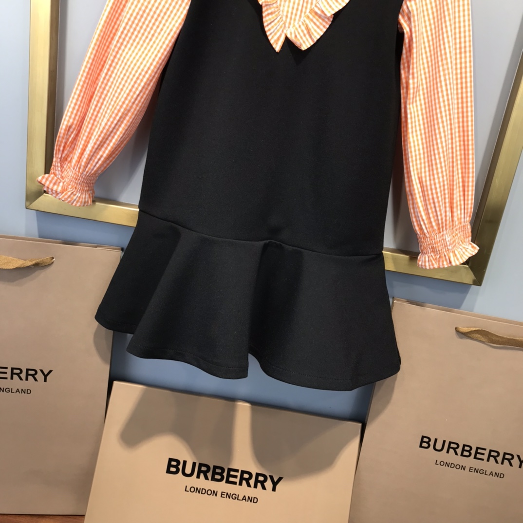 Burberry 2022Plaid contrast Fishtail skirt