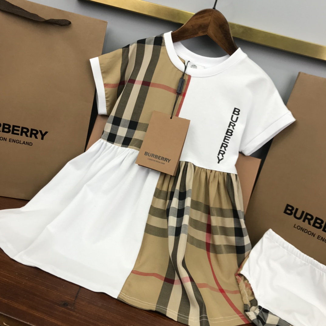 Burberry 2022 New Splicing grid Dress