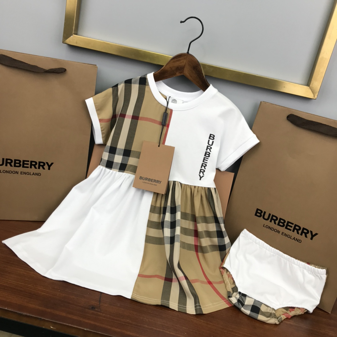 Burberry 2022 New Splicing grid Dress