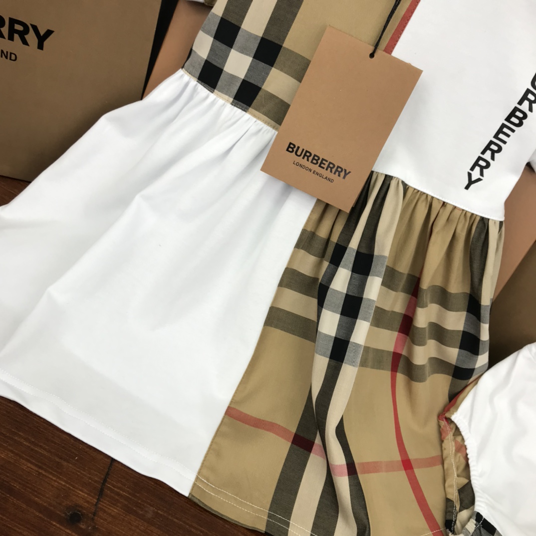 Burberry 2022 New Splicing grid Dress