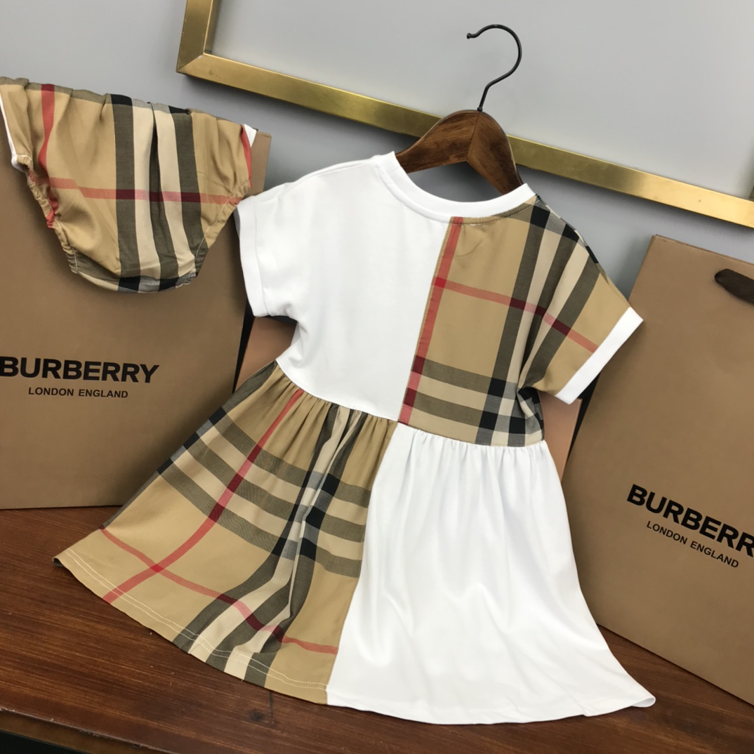 Burberry 2022 New Splicing grid Dress