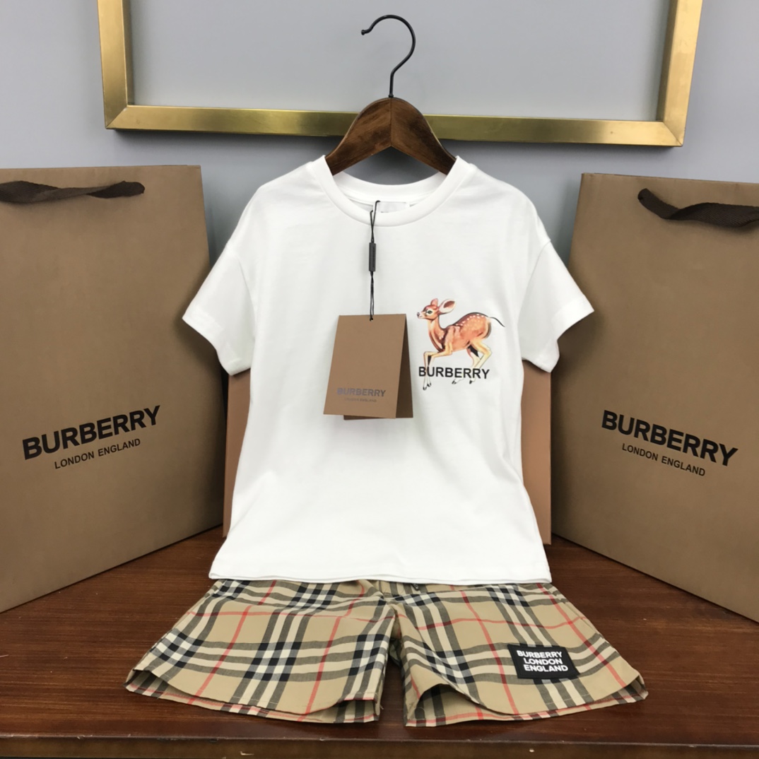 Burberry 2022 New Children T-shirt and Shorts Set