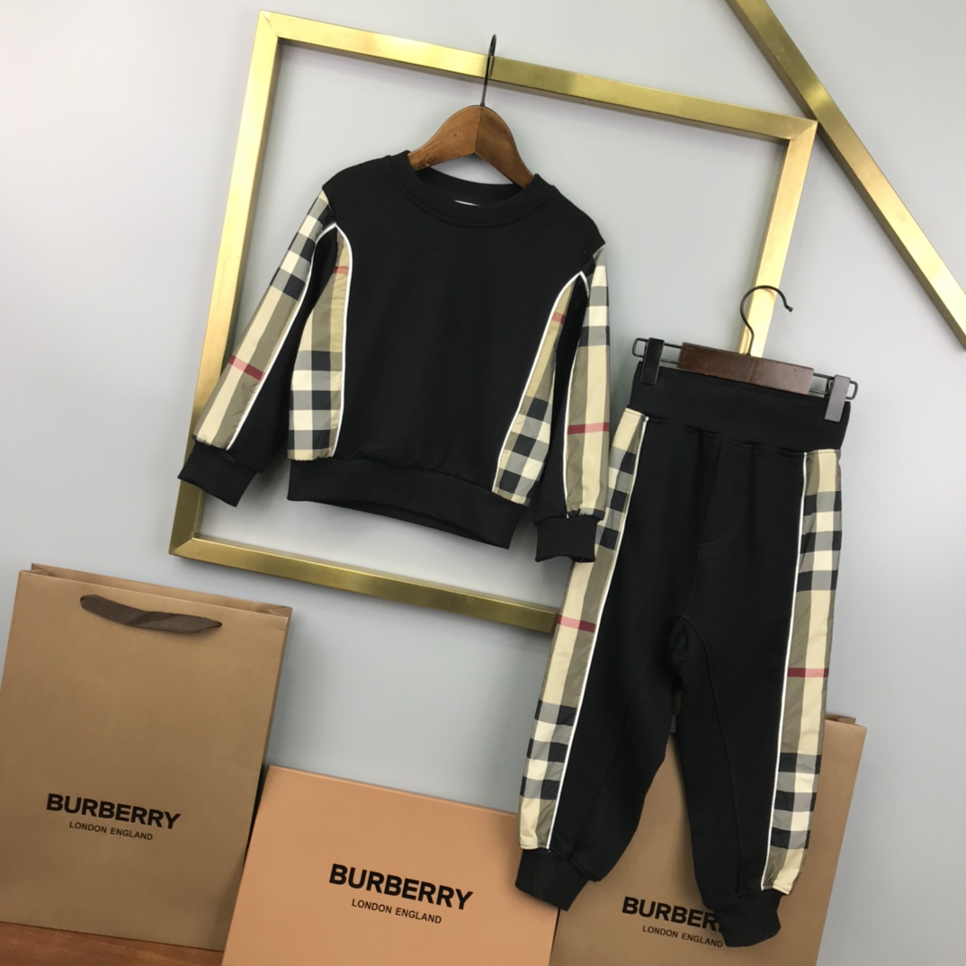 Burberry 2022 New Children Hoodies and Pants Set