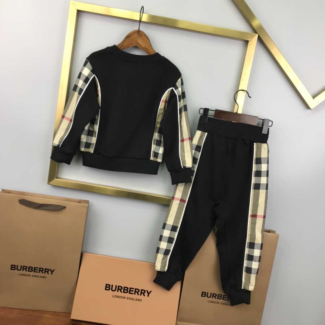 Burberry 2022 New Children Hoodies and Pants Set