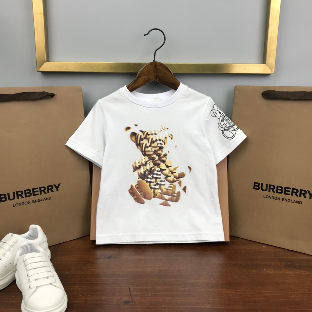 Burberry 2022 New Bear Print Children T-shirt