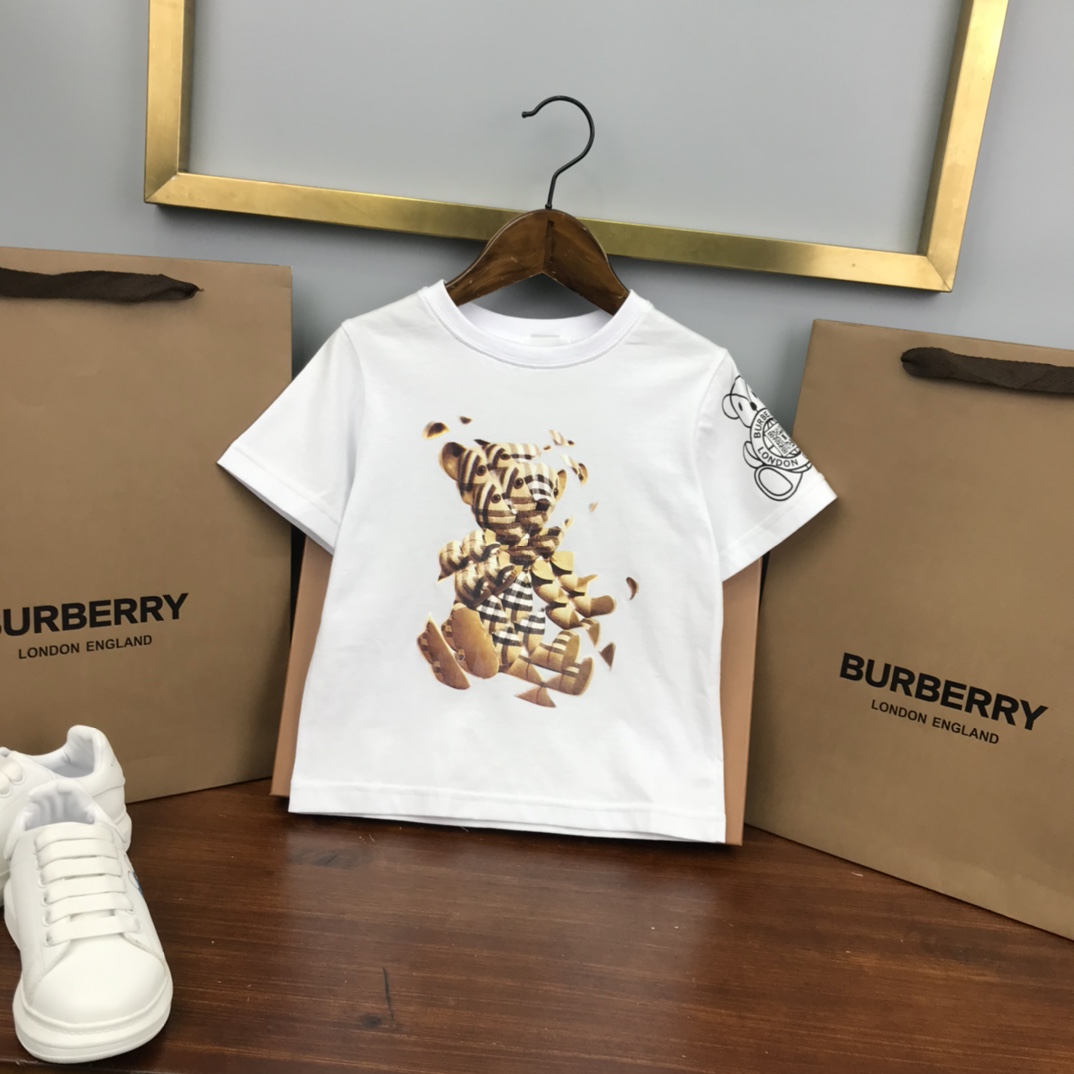 Burberry 2022 New Bear Print Children T-shirt