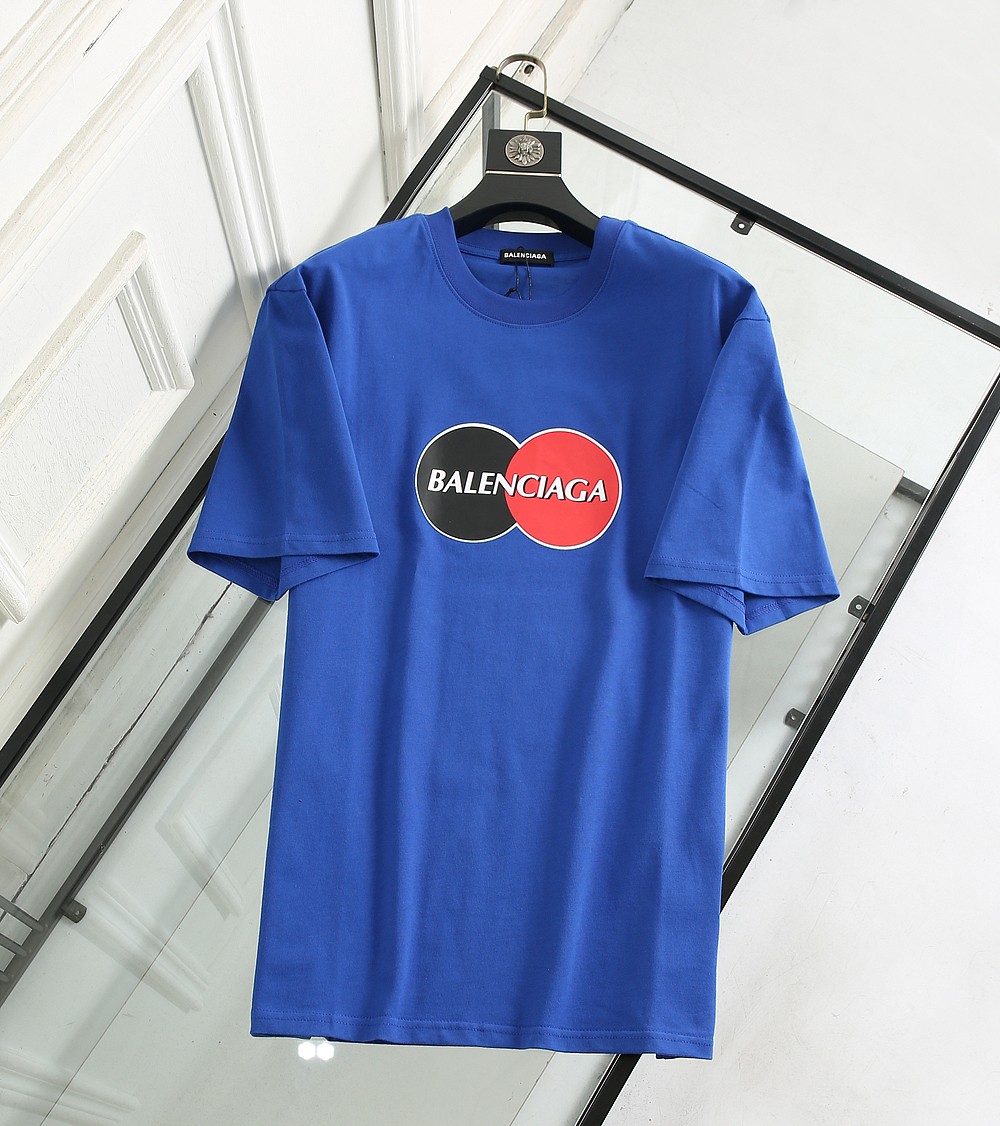 Balenciaga T-Shirt Two Color Ball in Blue