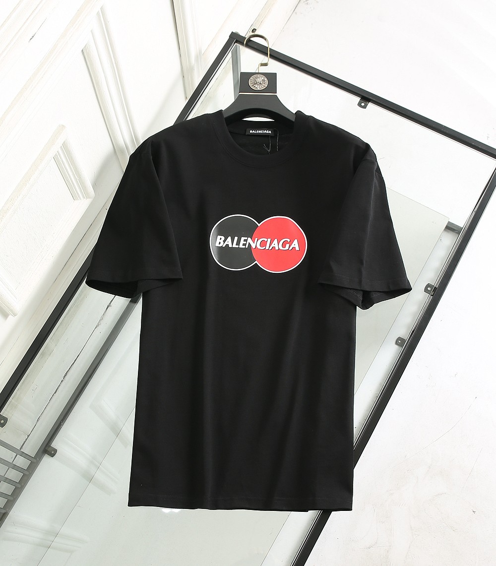 Balenciaga T-Shirt Two Color Ball in Black