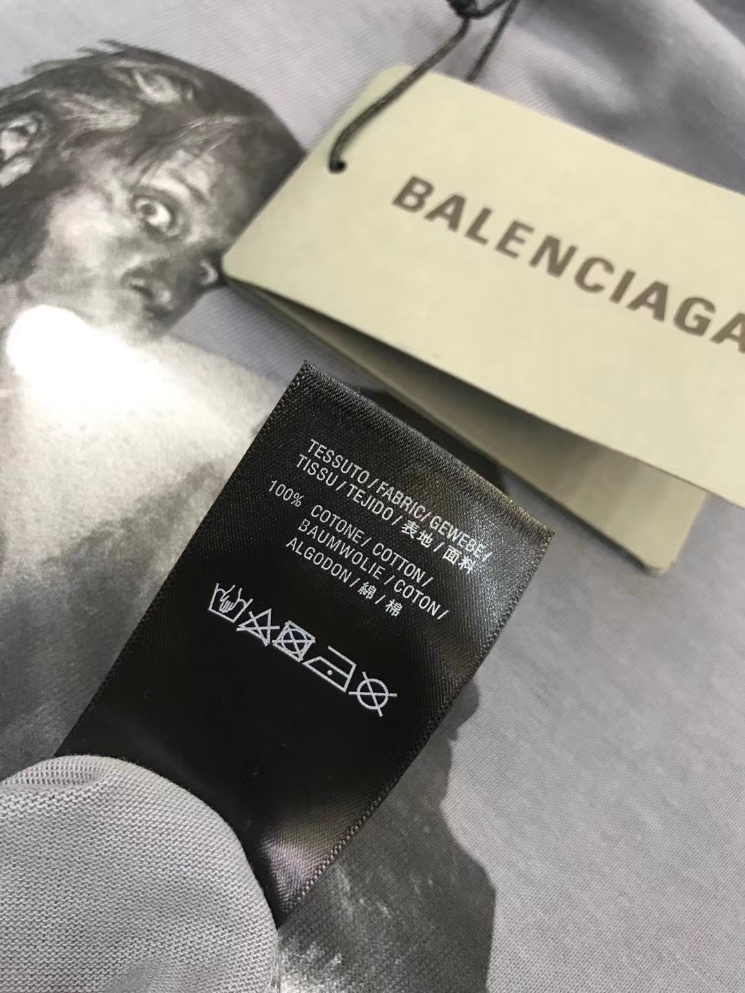 Balenciaga T-Shirt Printed in Gray