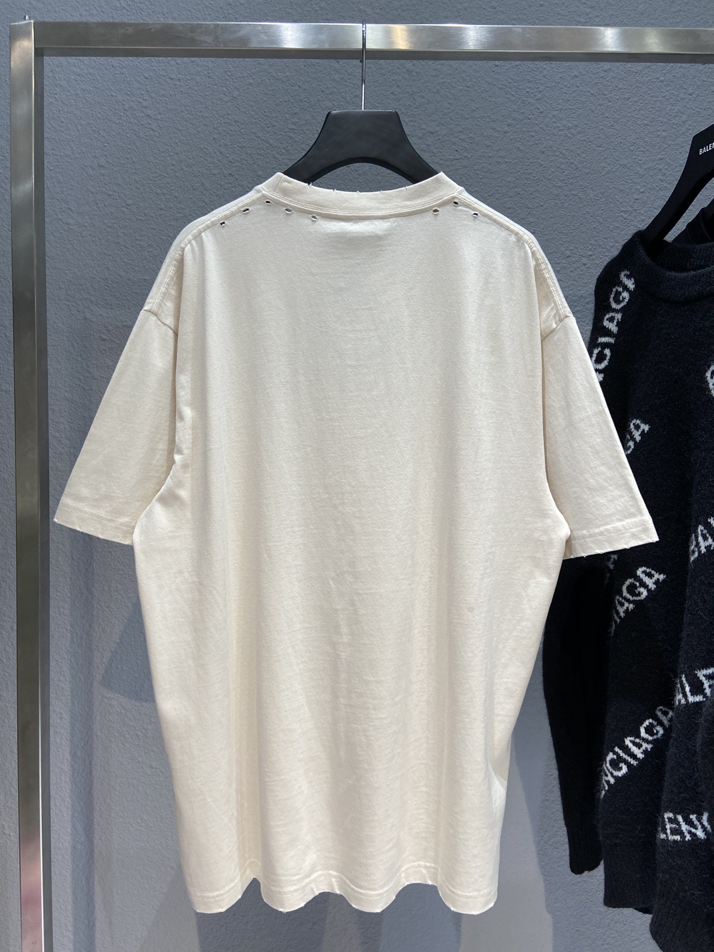 Balenciaga T-Shirt Printed in Cream