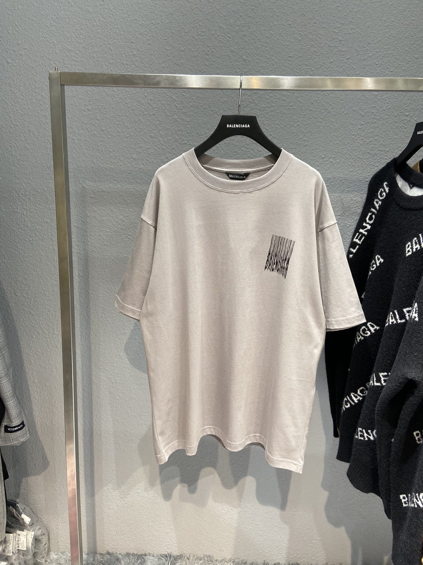 Balenciaga T-Shirt Printed in Cream